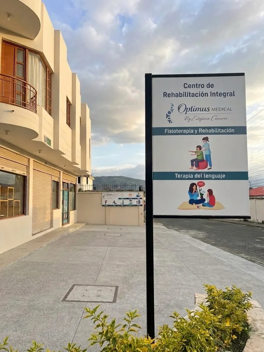 Rótulo exterior de Optimus Medical